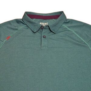 Rhone Delta Pique Polo Shirt Men Size Medium Green Performance Stretch Golf